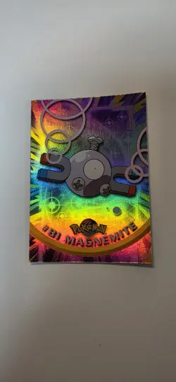 2000 Topps Pokemon Rainbow Foil Magnemite #81 Blue Logo TV Animation Series 2 - Image 2