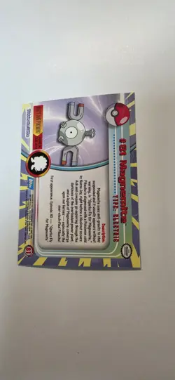 2000 Topps Pokemon Rainbow Foil Magnemite #81 Blue Logo TV Animation Series 2 - Image 3
