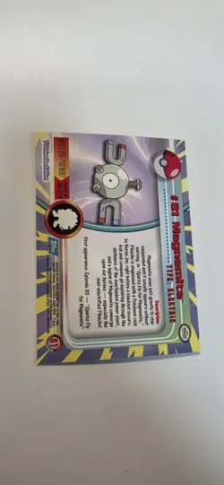 2000 Topps Pokemon Rainbow Foil Magnemite #81 Blue Logo TV Animation Series 2 - Image 4