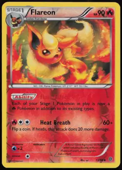 Flareon 13/98 LP Ancient Origins Uncommon Reverse Holo Pokemon - Image 1