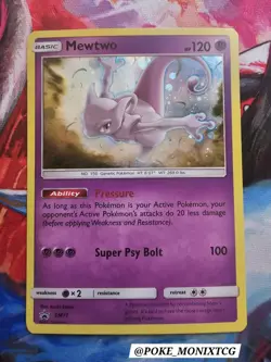 Pokemon TCG Mewtwo SM77 Black Star Promo Holo Sun & Moon - LP - Image 1