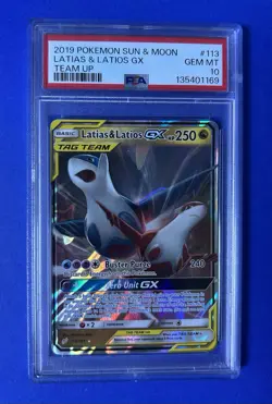2019 Pokemon Sun & Moon Latias & Latios GX Team Up #113 PSA 10 GEM MT - Image 1