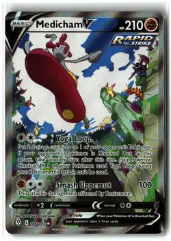 Medicham V ⭐ 186/203 Holo Ultra Rare Evolving Skies 2021 Pokemon NM - Image 1
