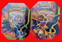 6 box CASE Pokemon MEGA CHARIZARD TINS Factory sealed NEW 10-10300-120 - Image 2