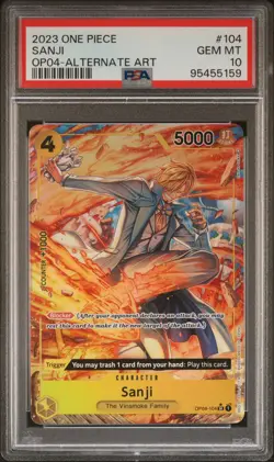 2023 ONE PIECE OP04-KINGDOMS OF INTRIGUE ALTERNATE ART #104 SANJI PSA 10 - Image 1