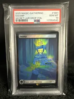 2025 MTG Magic The Gathering SpongeBob Secret Lair Swamp Foil #1941 PSA 10! - Image 1