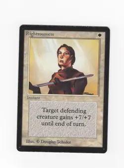 Righteousness Beta LP/MP MTG Magic the Gathering 1 - Image 1