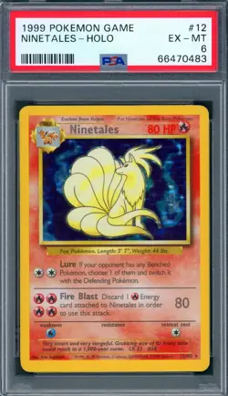 PSA 6 Error Ninetales - Pokemon Base Set Unlimited 12/102 - Missing Ink Layer - Image 1