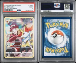 2022 POKEMON SWORD & SHIELD SILVER TEMPEST #TG01 FULL ART/BRAIXEN PSA 9 - Image 3