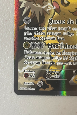 Pokemon Pikachu EX XY124 Black Star Full Art Promo 2016 French Pokemon Card - Image 3