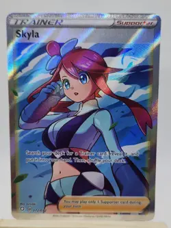 Pokemon Skyla 072/072 Ultra Rare Full Art Holo Trainer Shining Fates 2021 TCG - Image 1