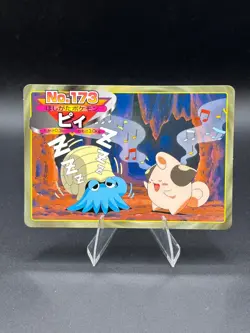 Cleffa vs Omanyte No. 173 Topsun Top sun Anime Battle Pokemon Japanese - Image 1