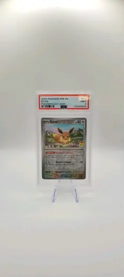 Pokemon TCG: Eevee 074 - Pokemon Day 2025 Reverse Holo PSA 9 MINT - Image 2