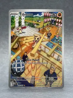 Pokemon - 183/167 Timburr SV06 TWM Illustration Rare Holo Full Art NM TCG - Image 1