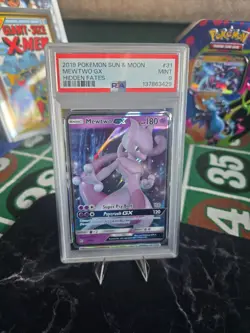 2019 Pokemon TCG Hidden Fates Mewtwo GX 31/68 Holo Ultra Rare PSA 9 - Image 1