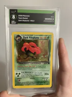 2000 Pokemon Dark Vileplume Team Rocket HOLO Unlimited PSA Degree 8 NM-MINT #13 - Image 1