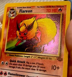 Flareon 3/64 Holo Rare Jungle Set Pokemon Card WOTC – LP/MP - Image 3