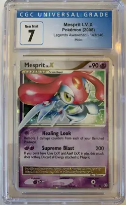 CGC 7 Mesprit Lv.X Legends Awakened Holographic Pokemon Card - Image 1