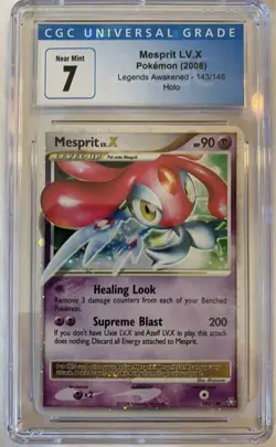 CGC 7 Mesprit Lv.X Legends Awakened Holographic Pokemon Card - Image 2