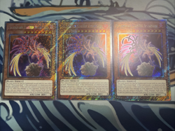 Yugioh Phoenixian Cluster Amaryllis Platinum Secret Rare RA04-EN136 x3 - Image 1
