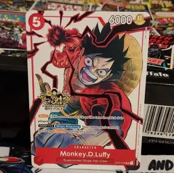 Bandai Monkey.D.Luffy ST01-012 Rush 3rd Anniversary One Piece CCG 6000 Power - Image 1