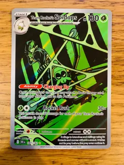 Team Rocket's Spidops (187/182) Destined Rivals Illustration Rare Pokemon Card! - Image 1