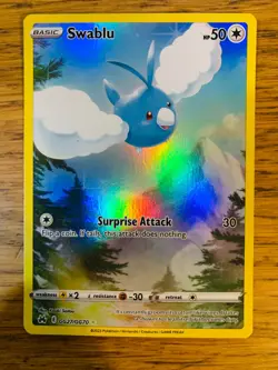 NEAR MINT! Swablu GG27/GG70 Crown Zenith Galarian Gallery Pokemon Card! - Image 1