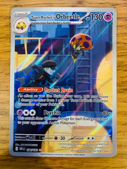 Team Rocket's Orbeetle (198/182) Destined Rivals Illustration Rare Pokemon Card! - Image 1
