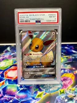 Pokemon - Eevee GX #SM242 - Black Star Promos - Sun and Moon - PSA 8 - Holo - Image 1
