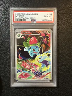 2025 Pokemon Mega Evolution Ivysaur Illustration Rare #134 PSA 10 Gem Mint - Image 1