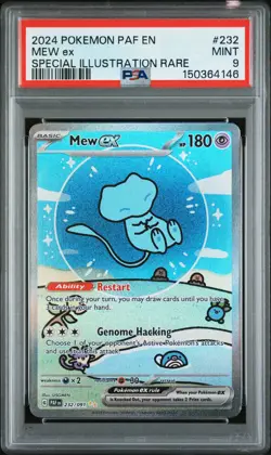 2024 POKEMON PAF EN-PALDEAN FATES SPECIAL ILLUSTRATION RARE #232 MEW EX PSA 9 - Image 1