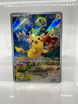 Pokemon Pikachu SVP Black Star Promo Full Art Holo Card SVP EN 027 HP 60 - Image 1
