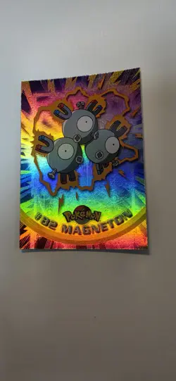 2000 Pokemon Topps Tv Animation Edition Series 2 Magneton #82 Rainbow Foil - Image 2
