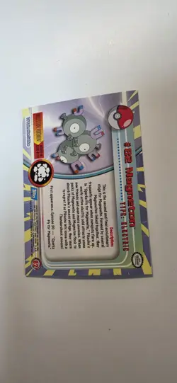 2000 Pokemon Topps Tv Animation Edition Series 2 Magneton #82 Rainbow Foil - Image 3