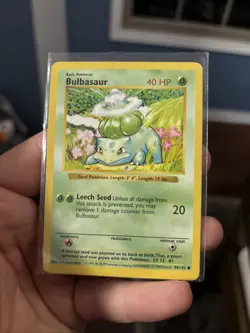 Pokemon TCG Bulbasaur Base Set, Shadowless Common Card 44/102 WOTC 1999 Error - Image 1