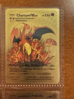 Charizard Pikachu Fan Art Gold Foil Pokemon Card Lot Unique TCG Display Lot (7) - Image 5