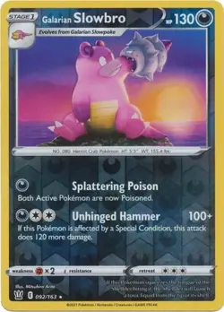 Galarian Slowbro 92/163 Reverse Holo | Battle Styles | Pokemon Card - Image 1