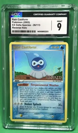 CGC 9 Mint Rain Castform Ex Delta Species Stamped #26/113 Reverse Holo Pokemon - Image 1