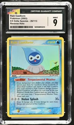 CGC 9 Mint Rain Castform Ex Delta Species Stamped #26/113 Reverse Holo Pokemon - Image 2
