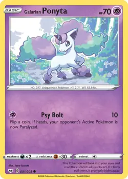 Galarian Ponyta 81/202 Common | Sword & Shield | Pokemon Card - Image 1
