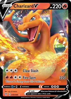 Charizard V 19/189 Rare Holo V | Darkness Ablaze | Pokemon Card - Image 1