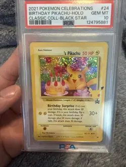 2021 POKEMON CELEBRATIONS CLASSIC COLL #24 BIRTHDAY PIKACHU-HOLO PSA 10 - Image 3