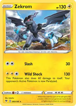 Zekrom 60/185 Rare Holo | Vivid Voltage | Pokemon Card - Image 1