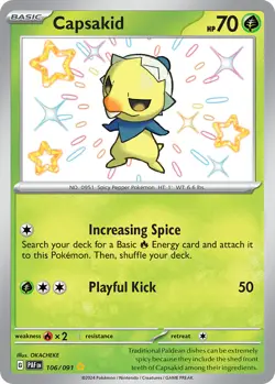 Capsakid 106/91 Shiny Rare | Paldean Fates | Pokemon Card - Image 1