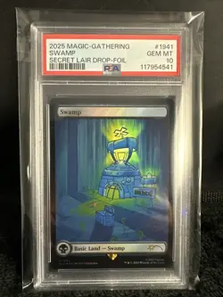 2025 MTG Magic The Gathering SpongeBob Secret Lair Swamp Foil #1941 PSA 10! - Image 1