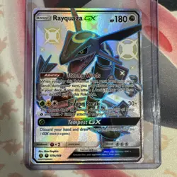 Shiny Rayquaza GX 177a/168 Hidden Fates Full Art Promo Pokemon Card NM - Image 1