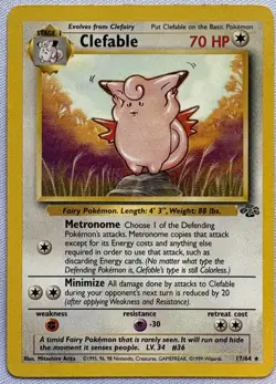 Clefable 1/64 HOLO RARE Original Jungle Set Pokemon Card 1999 TCG WOTC - Image 1