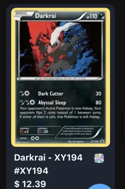 Pokemon Darkrai XY Promo Holo Card XY194 Basic 110 HP English - Image 2