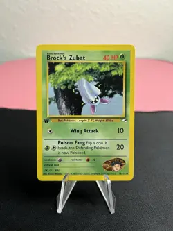1st EDITION Brock's Zubat 074/132 Pokemon Gym Heroes Vintage Trading Card - NM! - Image 1