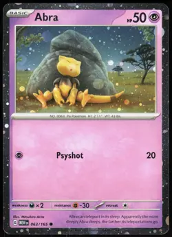 Miscellaneous Cards & Products Abra 063/165 Holo Promo Pokemon NM/M - Image 1
